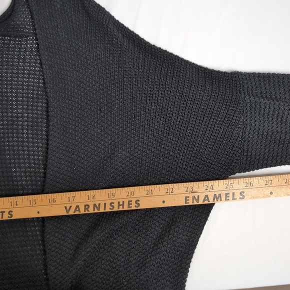 OAK + FORT Cardigan Women's Small Black Grunge Light Weave Knit - Picture 3 of 4